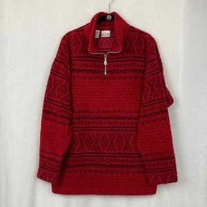Skoozi High Pile Fair Isle Fleece Pullover sz Medium